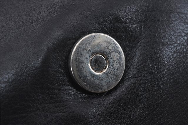 Authentic GUCCI Bamboo Clutch Hand Bag Purse Leather 235321 Black 7086D