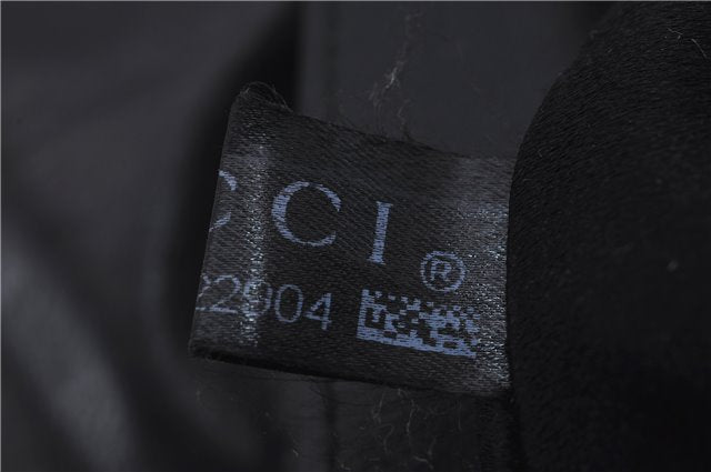 Authentic GUCCI Bamboo Clutch Hand Bag Purse Leather 235321 Black 7086D