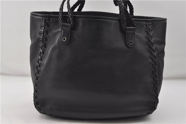 Authentic Christian Dior Shoulder Tote Bag Tassel Leather Black 7088D