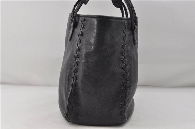 Authentic Christian Dior Shoulder Tote Bag Tassel Leather Black 7088D