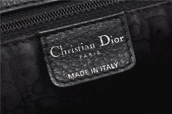 Authentic Christian Dior Shoulder Tote Bag Tassel Leather Black 7088D