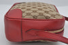 Authentic GUCCI Bree Shoulder Cross Bag GG Canvas Leather 449413 Brown Red 7088I