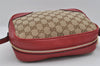 Authentic GUCCI Bree Shoulder Cross Bag GG Canvas Leather 449413 Brown Red 7088I