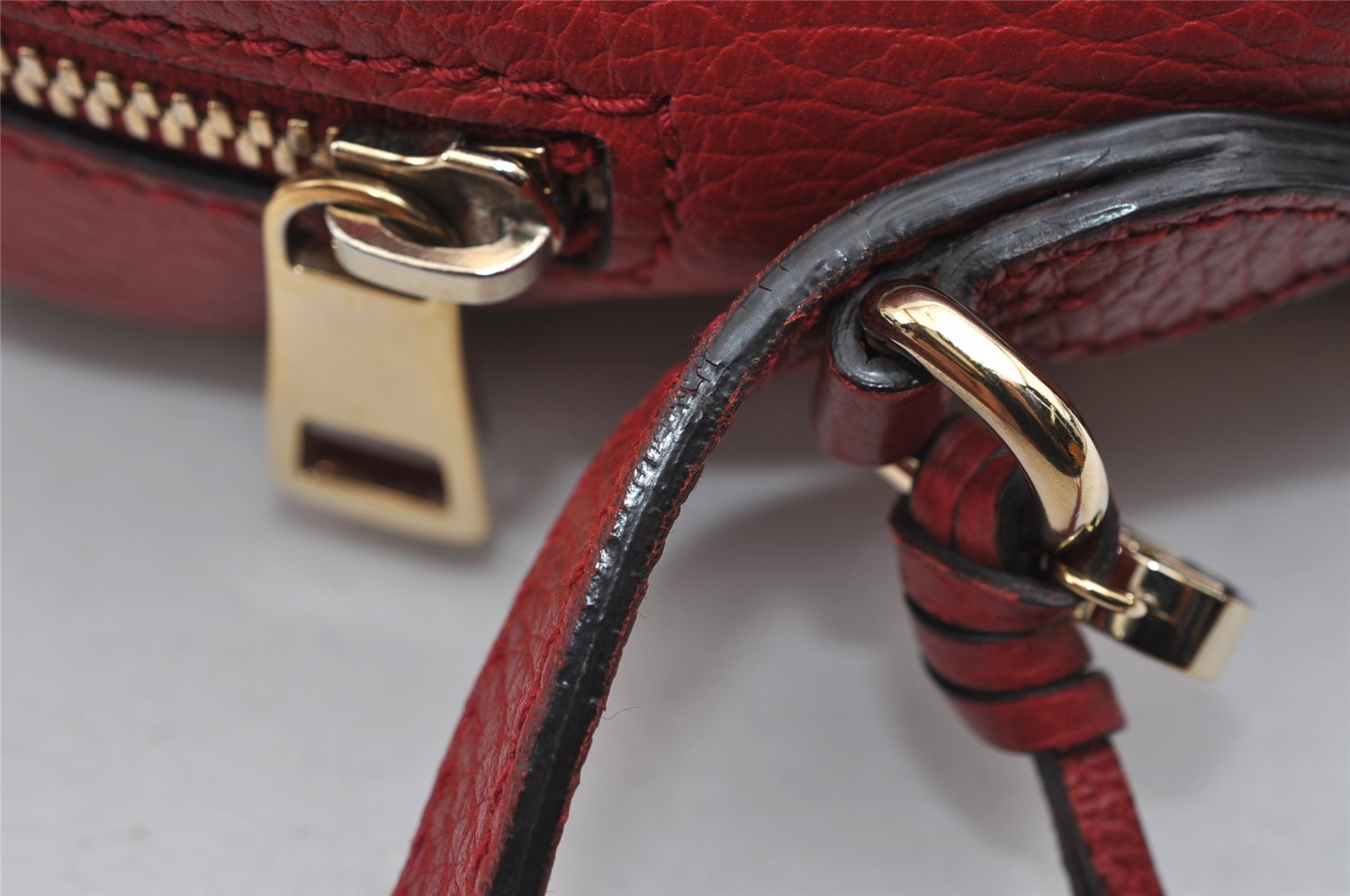 Authentic GUCCI Bree Shoulder Cross Bag GG Canvas Leather 449413 Brown Red 7088I