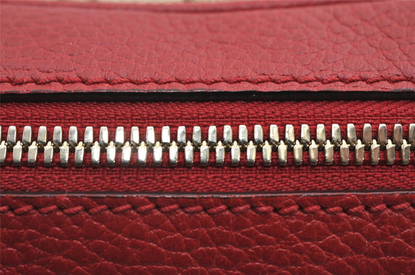 Authentic GUCCI Bree Shoulder Cross Bag GG Canvas Leather 449413 Brown Red 7088I