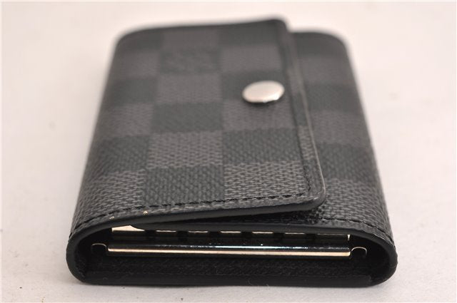 Authentic Louis Vuitton Damier Graphite Multicles 6 Key Case M62662 LV 7089E