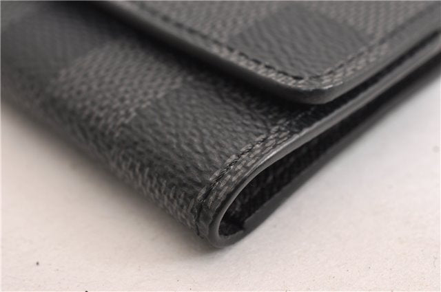 Authentic Louis Vuitton Damier Graphite Multicles 6 Key Case M62662 LV 7089E