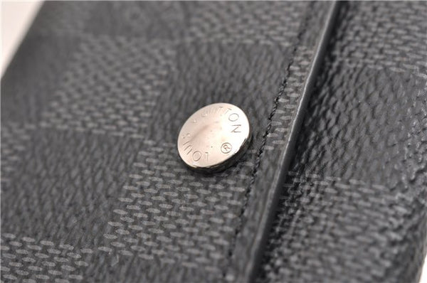 Authentic Louis Vuitton Damier Graphite Multicles 6 Key Case M62662 LV 7089E