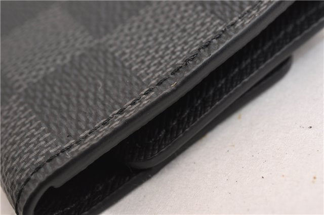 Authentic Louis Vuitton Damier Graphite Multicles 6 Key Case M62662 LV 7089E