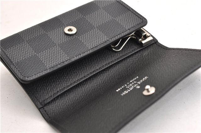 Authentic Louis Vuitton Damier Graphite Multicles 6 Key Case M62662 LV 7089E