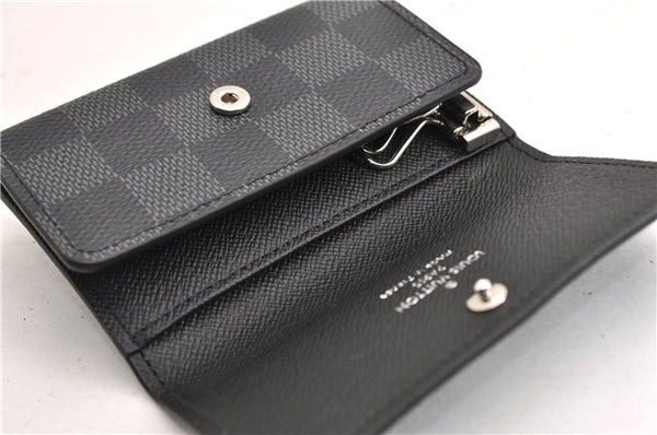 Authentic Louis Vuitton Damier Graphite Multicles 6 Key Case M62662 LV 7089E