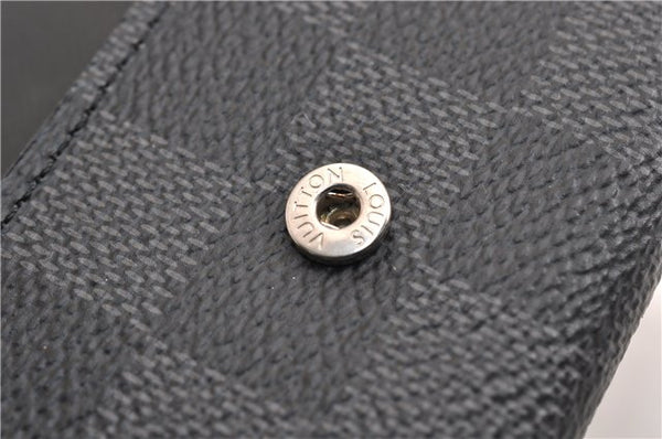 Authentic Louis Vuitton Damier Graphite Multicles 6 Key Case M62662 LV 7089E