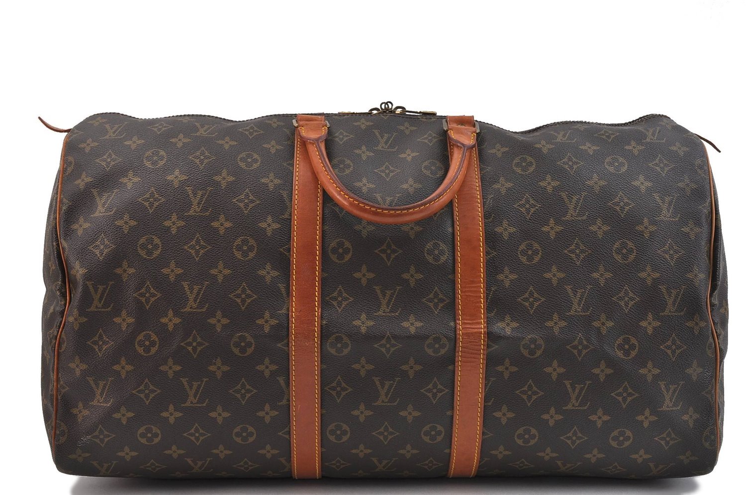 Authentic LOUIS VUITTON Monogram Keepall 55 Boston Bag M41424 LV 7090C