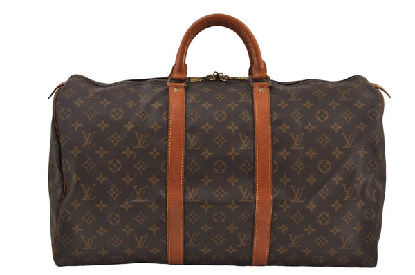 Authentic Louis Vuitton Monogram Keepall 50 Travel Boston Bag M41426 LV 7092D