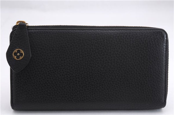 Auth Louis Vuitton Taurillon Portefeuille Comet Wallet Black M63102 Box 7092E