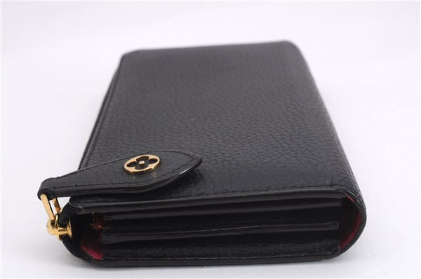 Auth Louis Vuitton Taurillon Portefeuille Comet Wallet Black M63102 Box 7092E