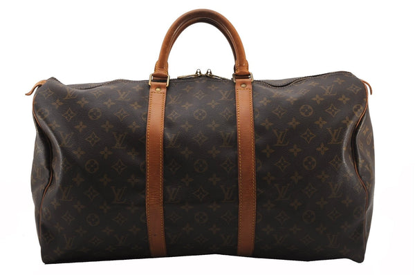 Authentic Louis Vuitton Monogram Keepall 50 Travel Boston Bag M41426 LV 7092F