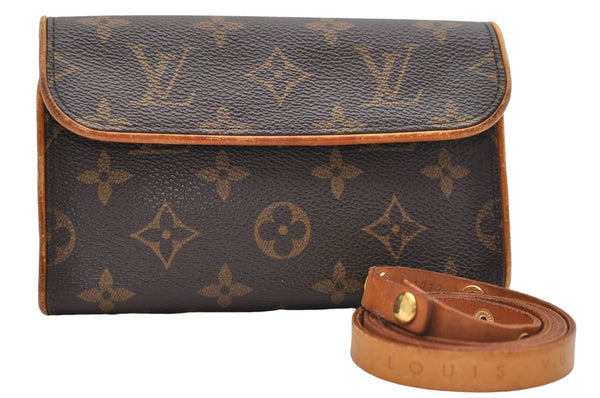 Auth Louis Vuitton Monogram Pochette Florentine Pouch Waist Bag M51855 LV 7093D