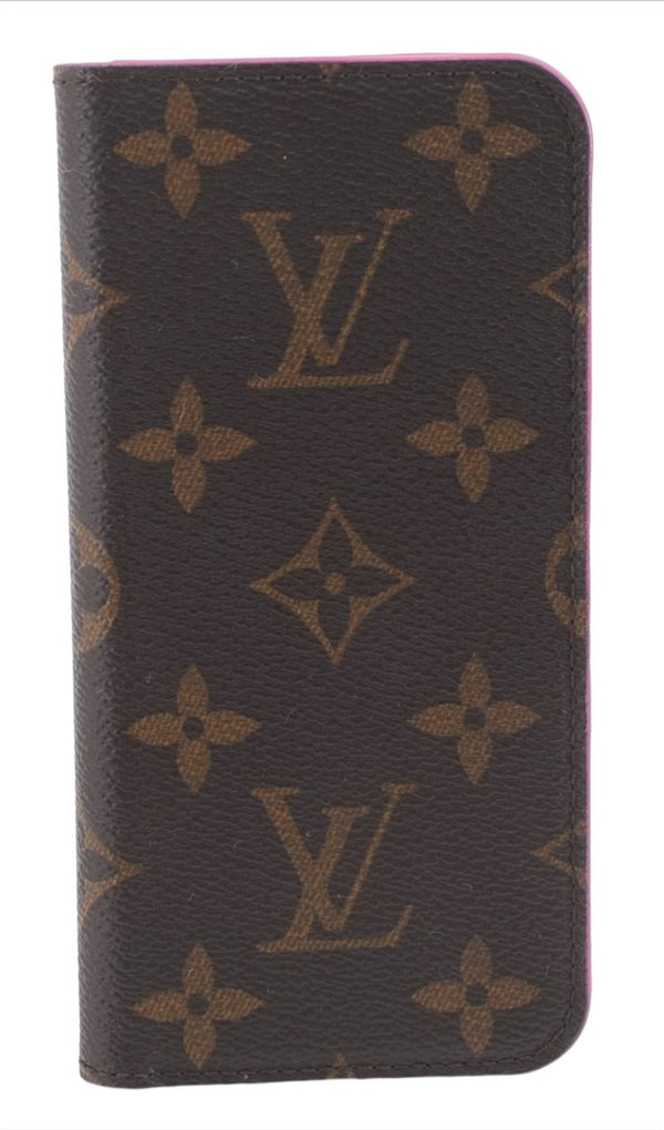 Authentic Louis Vuitton Monogram Folio Iphone 7 8 Case Pink M61906 LV 7094E