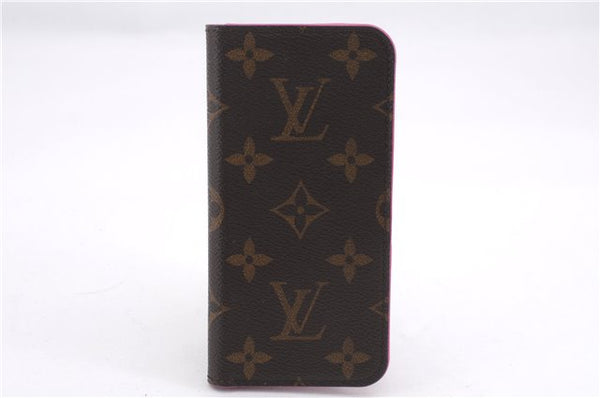 Authentic Louis Vuitton Monogram Folio Iphone 7 8 Case Pink M61906 LV 7094E