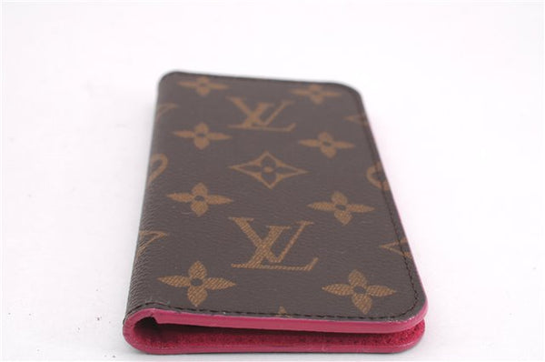 Authentic Louis Vuitton Monogram Folio Iphone 7 8 Case Pink M61906 LV 7094E