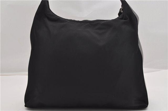 Authentic PRADA Vintage Nylon Tessuto Leather Shoulder Bag Purse Black 7094F