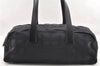 Authentic CHANEL New Travel Line Shoulder Hand Bag Nylon Leather Black 7097I