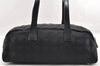 Authentic CHANEL New Travel Line Shoulder Hand Bag Nylon Leather Black 7097I