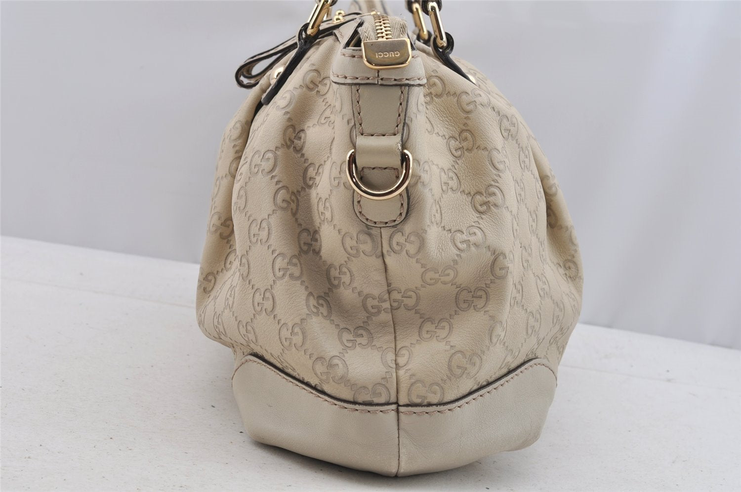 Authentic GUCCI Sukey Guccissima 2Way Hand Bag GG Leather 247902 White 7100I