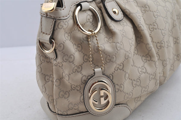 Authentic GUCCI Sukey Guccissima 2Way Hand Bag GG Leather 247902 White 7100I