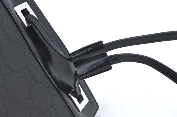 Authentic GUCCI Vintage Shoulder Bag Purse GG Nylon Leather Black Junk 7101G