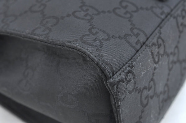 Authentic GUCCI Vintage Shoulder Bag Purse GG Nylon Leather Black Junk 7101G