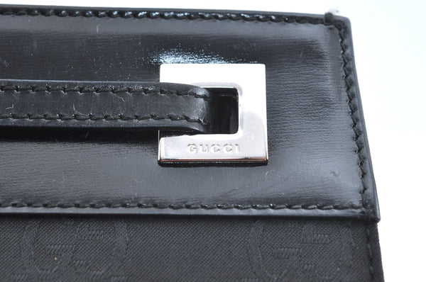 Authentic GUCCI Vintage Shoulder Bag Purse GG Nylon Leather Black Junk 7101G