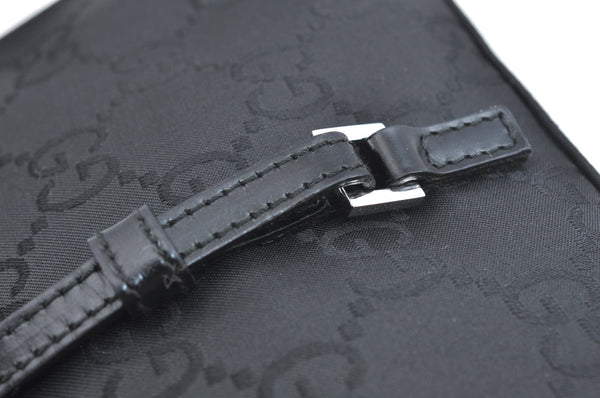 Authentic GUCCI Vintage Shoulder Bag Purse GG Nylon Leather Black Junk 7101G