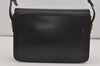 Authentic GUCCI Vintage Shoulder Cross Body Bag Purse Leather Black 7101I