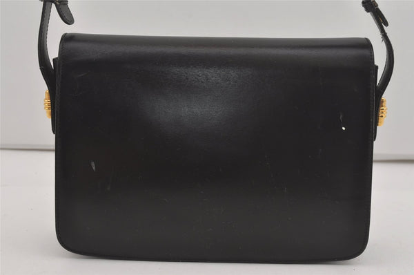 Authentic GUCCI Vintage Shoulder Cross Body Bag Purse Leather Black 7101I