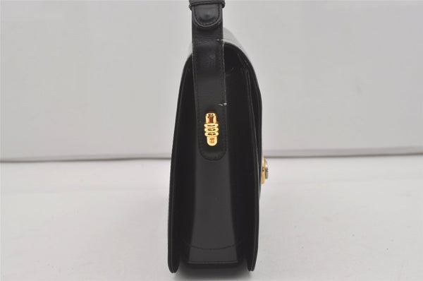 Authentic GUCCI Vintage Shoulder Cross Body Bag Purse Leather Black 7101I