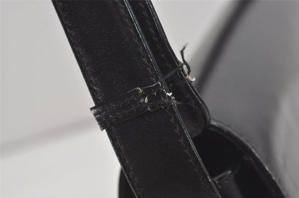 Authentic GUCCI Vintage Shoulder Cross Body Bag Purse Leather Black 7101I