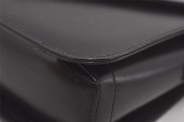 Authentic GUCCI Vintage Shoulder Cross Body Bag Purse Leather Black 7101I