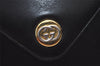 Authentic GUCCI Vintage Shoulder Cross Body Bag Purse Leather Black 7101I