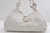 Authentic FENDI Vintage Shoulder Hand Bag Leather White 7103I