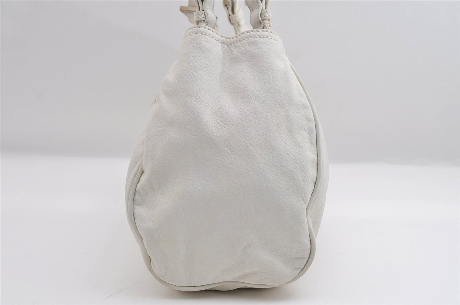 Authentic FENDI Vintage Shoulder Hand Bag Leather White 7103I