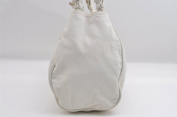 Authentic FENDI Vintage Shoulder Hand Bag Leather White 7103I