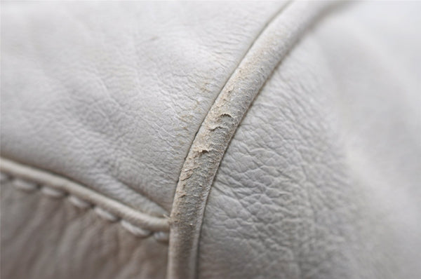 Authentic FENDI Vintage Shoulder Hand Bag Leather White 7103I