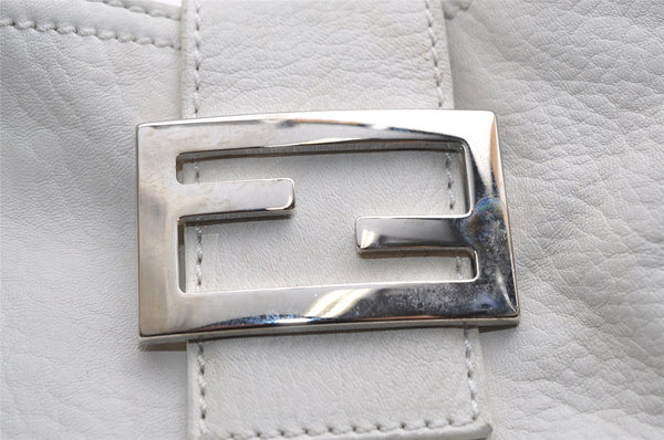 Authentic FENDI Vintage Shoulder Hand Bag Leather White 7103I