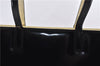 Authentic Ferragamo Gancini Leather Shoulder Bag Black White Junk 7107C