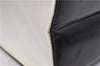 Authentic Ferragamo Gancini Leather Shoulder Bag Black White Junk 7107C