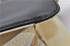 Authentic Ferragamo Gancini Leather Shoulder Bag Black White Junk 7107C