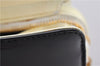 Authentic Ferragamo Gancini Leather Shoulder Bag Black White Junk 7107C