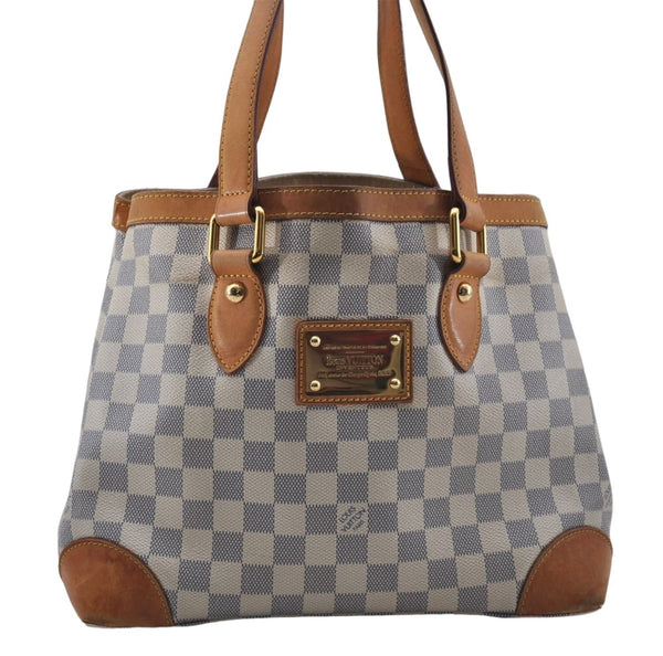 Auth Louis Vuitton Damier Azur Hampstead PM Shoulder Tote Bag N51207 LV 7107D